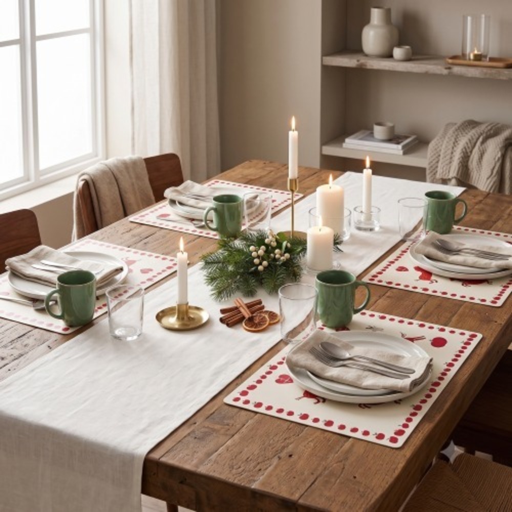 IKEA VINTERFINT Christmas Placemats Scandinavian Holiday Animal Pattern 4 Pack